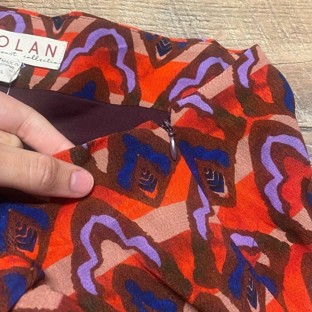 NWT Anthropologie Viscose Blend Dolan Ruched Ruffle Boho Mini Skirt Size XL - Picture 4 of 5